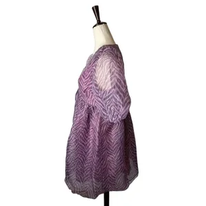 Endless‎ Rose Ella Organza Babydoll Mini Dress Women Medium Purple Zebra Print thumbnail 6