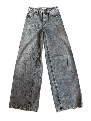 Pimkie Washed Black Denim Wide Leg Jeans High Waisted Classic Size 34 0-2 Womens thumbnail 1