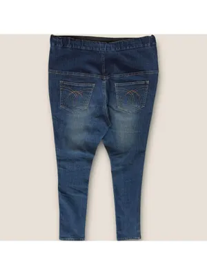 Women's Size Medium Maternity Jeans Slim Fit Dark Wash Casual thumbnail 5