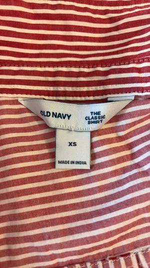 Old Navy Striper Dark Pink Button Up thumbnail 2