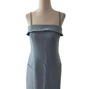 Abercrombie&Fitch Blue Pinstripe Maxi Dress Women Sz Small NWT MSRP $110 | 21-2 thumbnail 4