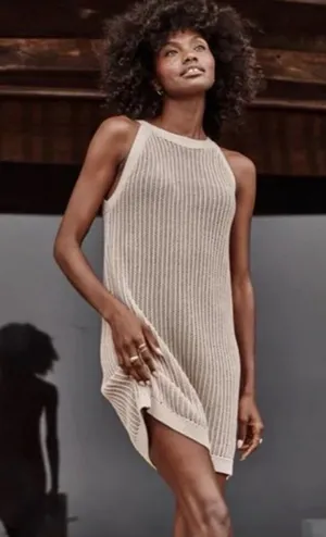 Summersalt Crochet High Neck Dress / Swim Cover‎ Up Open Knit Natural size xl thumbnail 1