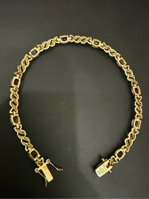 Ross Simons 925 Gold Over Sterling Silver Vermeil Multicolored Gem 7.5” Bracelet thumbnail 16
