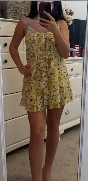 Boutique Yellow Mini Dress thumbnail 1