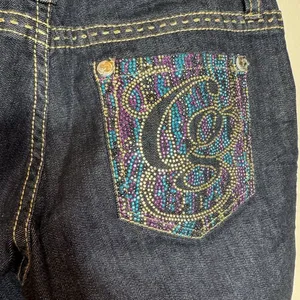 COOGI Rhinestone Embellished Butt Jeans Low Rise Straight‎ Leg Sz 5/6 Y2K Blue thumbnail 8