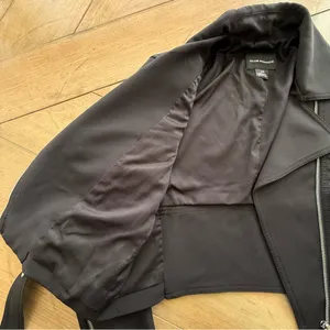 Club Monaco Black Scuba Moto Lacarrah Jacket Belted Size S/P thumbnail 6