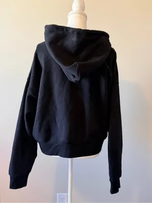 Aritzia Cozy Sweatfleece Boyfriend Boxy Zip Hoodie black relaxed fit size xl NWT thumbnail 12