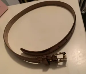 Ann Taylor XS Metallic Brown Genuine Leather Belt Silver Buckle thumbnail 3