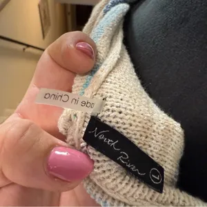North River Colorful Knit Cotton Blend V-Neck Hoodie Sweater Striped Pastel L‎ thumbnail 3