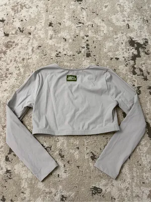 Daily Drills Go! Cropped Long Sleeve Top Size XL in Light Grey thumbnail 2