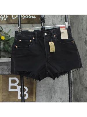 NWT Levi's 501 Original Distressed Button Fly Jean Shorts Jorts Lunar Black 30 thumbnail 3