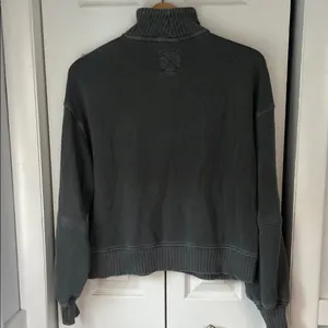 Aerie Dark Gray Quarter-Zip Sweatshirt thumbnail 2