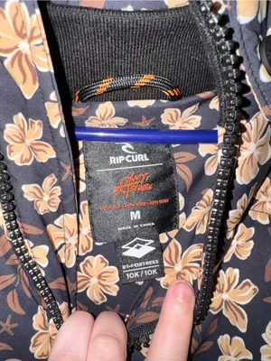 Rip Curl Black Puffer Jacket with Cream Floral Print thumbnail 3