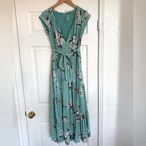 Free People All I Got Floral Printed Maxi Dress 0 XS Blue thumbnail 2