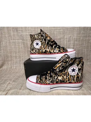 Chuck Taylor CONVERSE All Star Lift Platform Leopard High Top Sneakers US 8.5 thumbnail 6