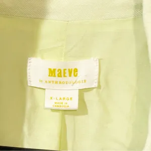 Anthropologie Maeve‎ Light Green Linen Slim Blazer Size XL NEW thumbnail 4