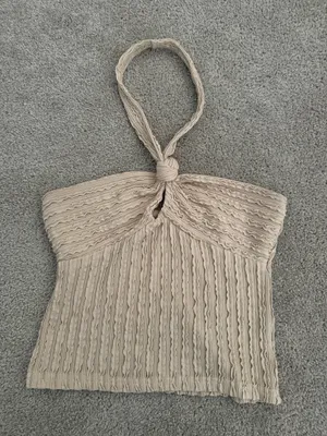 Beige Halter Top Tan thumbnail 1