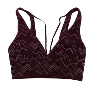 Aerie Bralette Medium‎ Maroon Lace Stretch Y2K Romantic Boho Intimates thumbnail 1