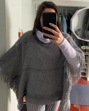 Do Everything In Love Grey Poncho thumbnail 2