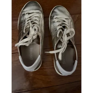 Soludos Womens‎ Gold Metallic Leather Low Top Lace Up Sneakers Size 6 thumbnail 2