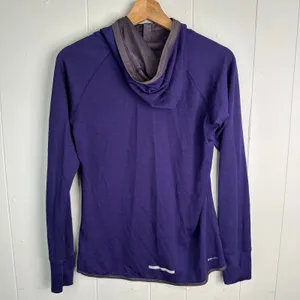 Nike Womens M Purple Dri Fit Wool Blend Half Snap Running Hoodie Athletic Sporty thumbnail 2