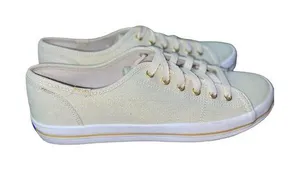 Keds Sneakers Womens 9 Used Cream Gold Shimmer Excellent Used Condition thumbnail 1