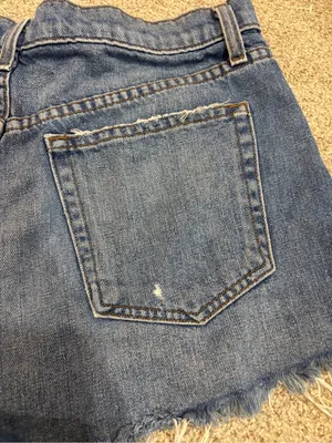 Reformation Size 28 Dixie Jorts High Rise Button Fly Bryce Wash Distressed thumbnail 4