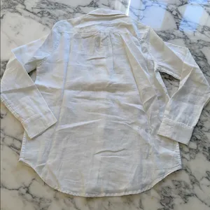 NWT QUINCE women's 100% european linen long sleeve white shirt Sz S thumbnail 5
