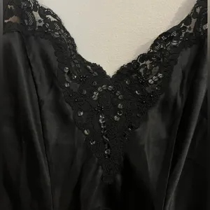 Victoria's Secret Vintage Black Satin Gown‎ Size S thumbnail 4