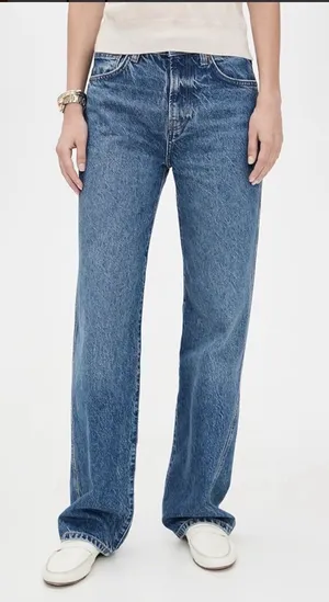 Reformation High Rise Straight Leg Medium Wash Jeans In Shasta Blue Size 30 thumbnail 1