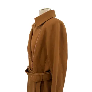 J.Crew‎ Melton Wool Belted Moto Trench Coat Italian Wool Camel Brown Size 12 thumbnail 6