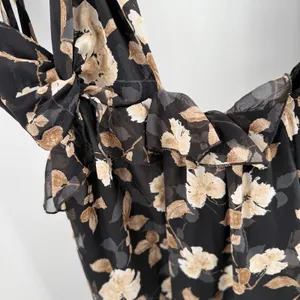 Petal & Pup Lucah Dress Size Large Frill Floral Maxi Wedding Formal Cocktail Blk thumbnail 11