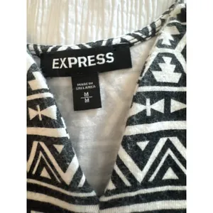 Express Black White Skater Dress Shorts Skort Aztec Geometric Boho Festival Y2K thumbnail 2