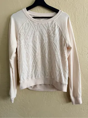 Billabong Cream Textured Crewneck Sweater thumbnail 1