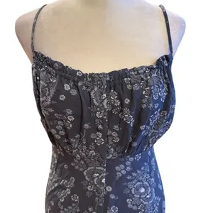 Madewell Womens NWT Blue Floral Midi Sundress Spaghetti Straps Button size 2 thumbnail 2