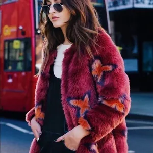 Free People RARE HTF Wrap Me Up Star Faux Fur Fun Jacket Coat‎ Blogger Fav Fall thumbnail 5