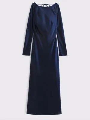 Abercrombie NWT Women's Long-Sleeve Cowl Back Maxi Dress thumbnail 6