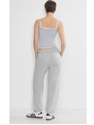 Aritzia TNA Sweatfleece Cozy Fleece Mega Fit Heather Grey Sweatpants Size Medium thumbnail 2