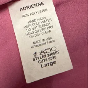 ADRIENNE Fuchsia Two Tone V neckline Racerback Shimmery Loose Fit Blouse Size L thumbnail 6