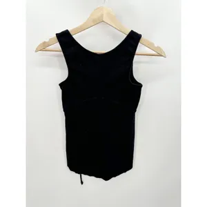 Free‎ People Emmy Lou Lace-Up Neck Tank Top Black Women Small OB501960 thumbnail 2