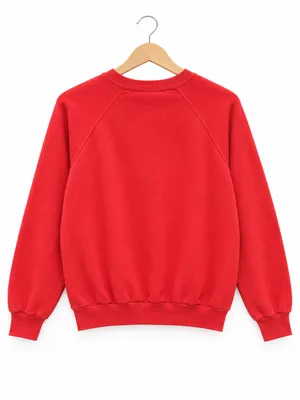 VTG 80s Aspen Colorado Ski Resort Sweatshirt L Red Graphic Retro Beach made USA thumbnail 2