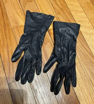Vintage French Leather Gloves Silk Lined Hand Cut Evening-wear Formal Wedding guest Prom or daily sun cover Versatile Whimsygoth thumbnail 4