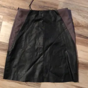 LF silver wishes black tan faux leather suede mini skirt thumbnail 3