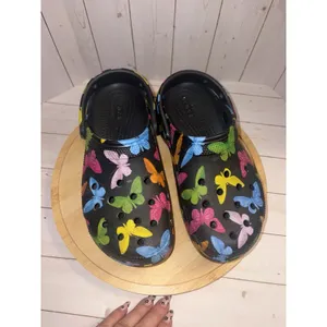 Crocs Women's Classic Platform Butterfly Graphic Clog Black Size 7 Women's thumbnail 9