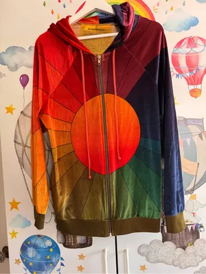 Aviator Nation rare rainbow sunburst full zip jacket medium thumbnail 1