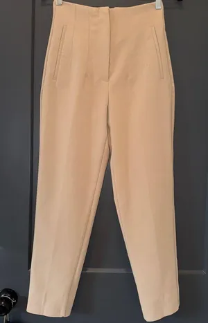 Zara Tan High Waisted Pants thumbnail 4