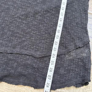 NWT Free People We The Free Slub Knit V-Neck Top M‎ Black Boho OB1075901 Grunge thumbnail 8