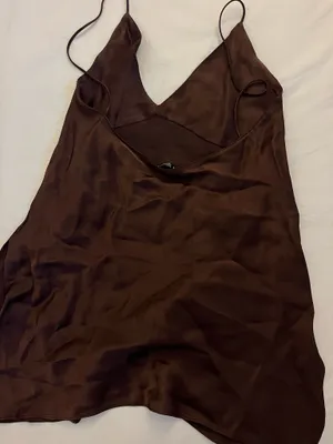 Zara top brown satin thumbnail 2