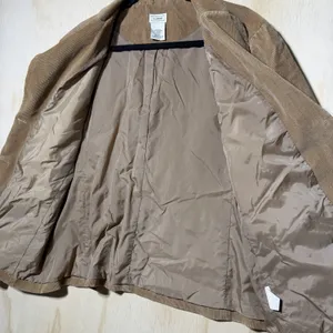 L.L.Bean‎ Women's Corduroy Blazer Jacket Tan Brown Stretch Casual Size 18 Petite thumbnail 6
