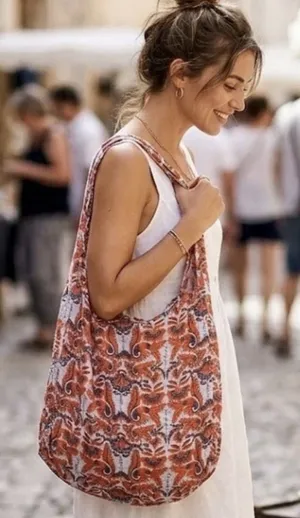 FREE PEOPLE Boho Printed Slouch Tote Bag thumbnail 1